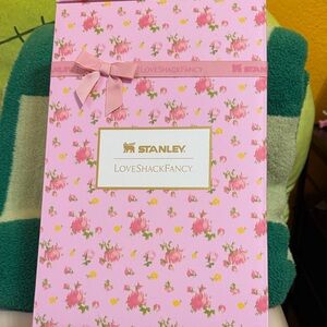 LOVESHACK Stanley Pink and Gold Floral Gift Box with Ribbon